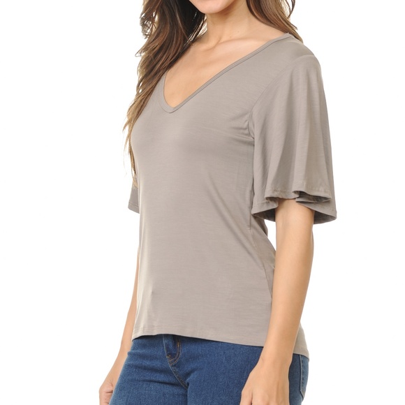 Taupe Flowy Sleeve Blouse - Picture 2 of 3